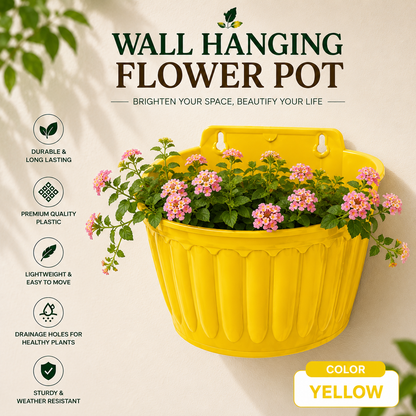 Wall Hanging Flowerpots - Durable Plastic Hanging Planters for Balcony, Garden & Indoor Décor