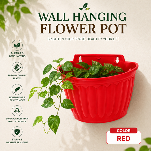 Wall Hanging Flowerpots - Durable Plastic Hanging Planters for Balcony, Garden & Indoor Décor
