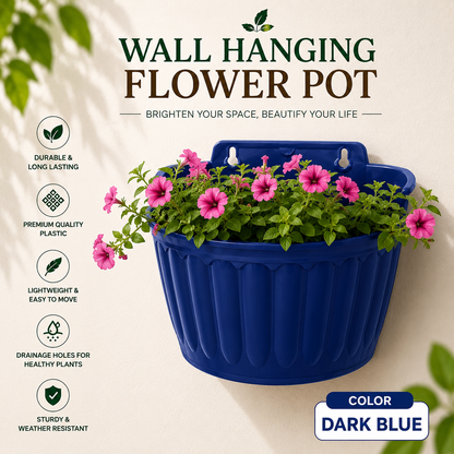Wall Hanging Flowerpots - Durable Plastic Hanging Planters for Balcony, Garden & Indoor Décor