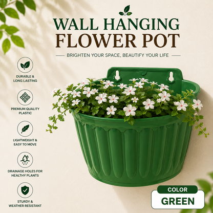 Wall Hanging Flowerpots - Durable Plastic Hanging Planters for Balcony, Garden & Indoor Décor